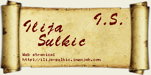Ilija Šulkić vizit kartica